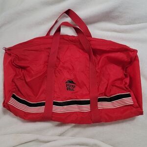Vintage Pizza Hut 80s Duffel Bag Lightweight Nylon Tote Gym Bag Nostalgia Whimsy